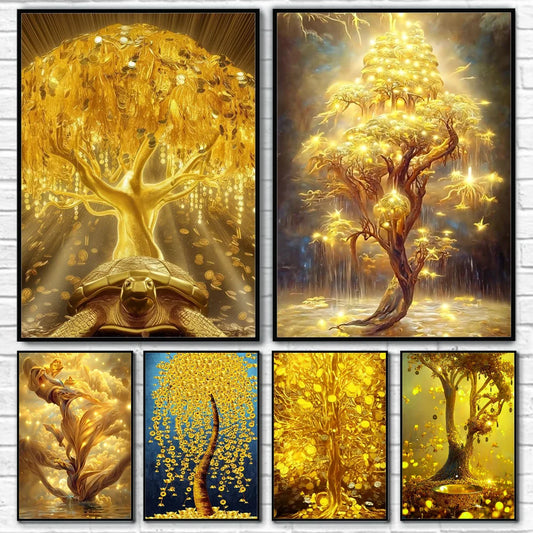 Goldener Geldbaum Poster Drucke Home Decor Geschenk - So ist Leben