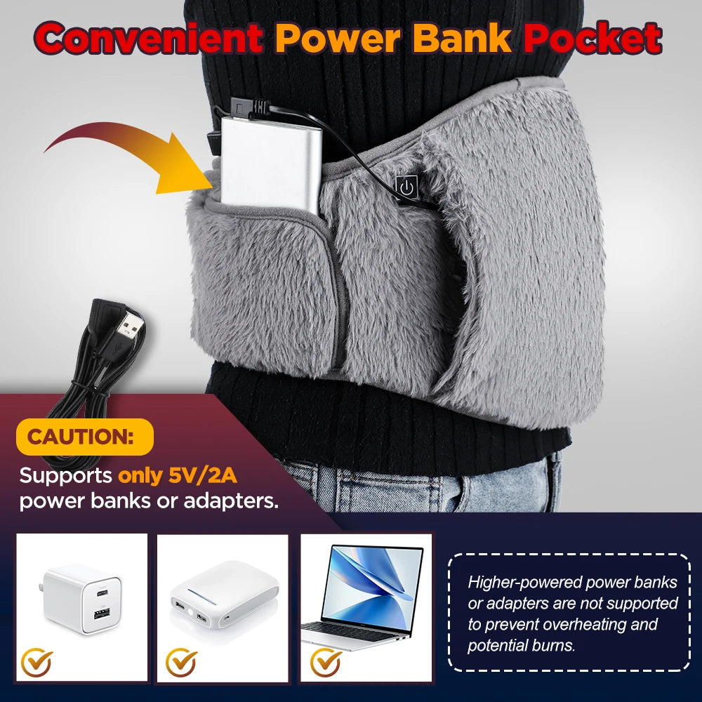 Elektrische Heizung Gürtel Hand Wärmer Winter Heizung Taille Wärmer Heiße Kompresse Bauch Lenden Gebärmutter Erwärmung Pad USB Aufladen So ist Leben