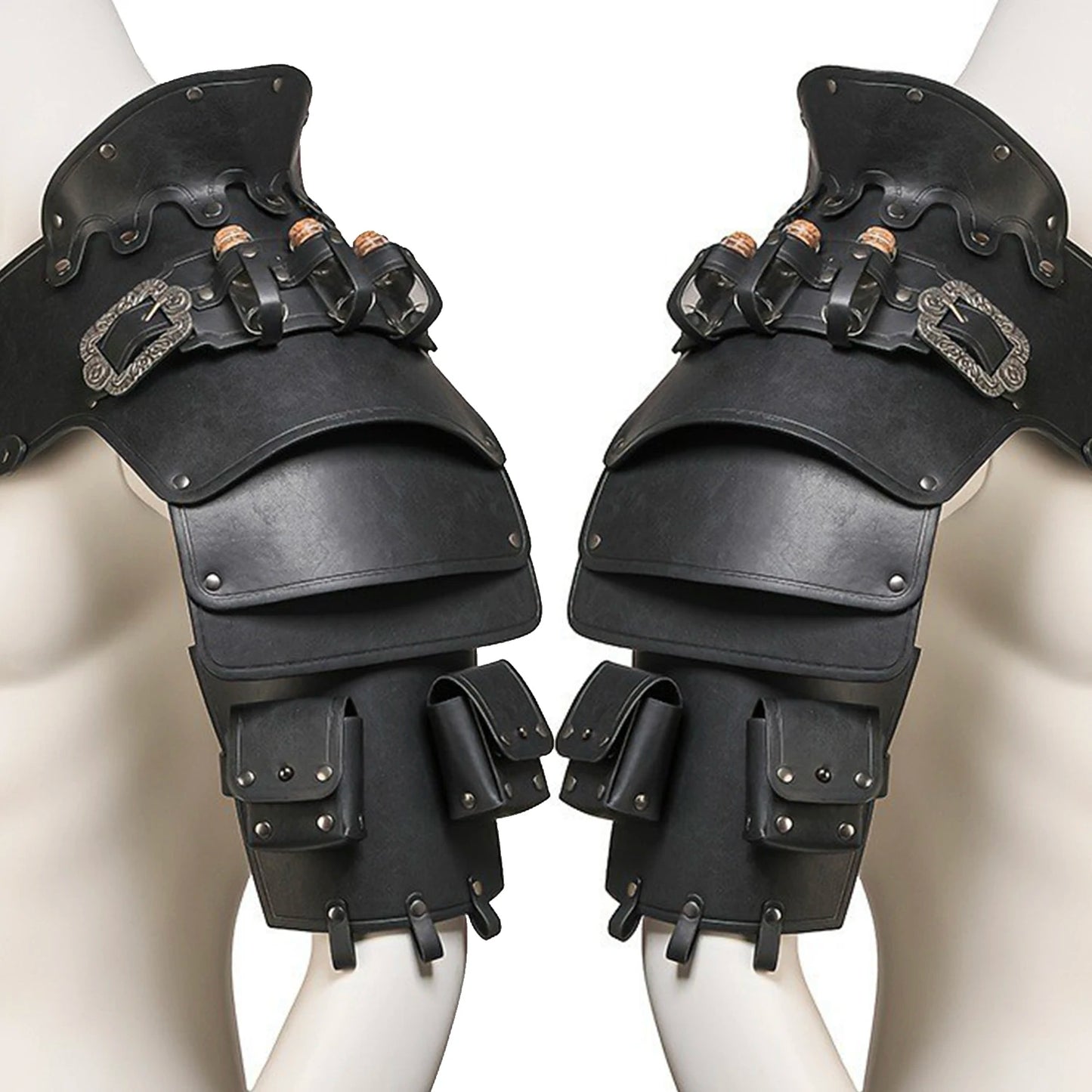 Mittelalterlicher Wikinger-Krieger, Ritter, Schulterpanzer, Gladiator, Piraten-Pauldrons, Steampunk, Vintage-Stil, PU-Leder, Spaulders, Cosplay-Kostüm So ist Leben