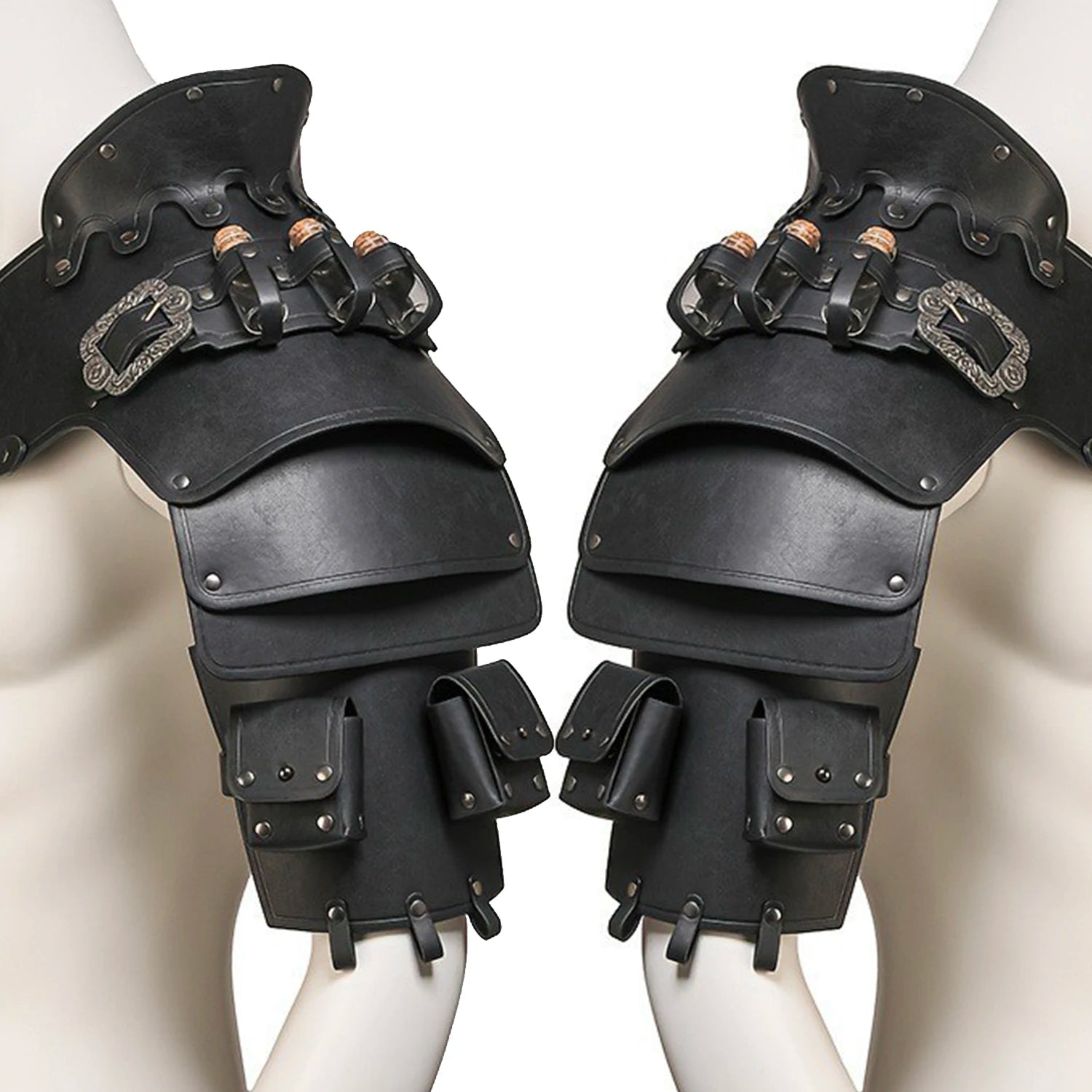 Mittelalterlicher Wikinger-Krieger, Ritter, Schulterpanzer, Gladiator, Piraten-Pauldrons, Steampunk, Vintage-Stil, PU-Leder, Spaulders, Cosplay-Kostüm So ist Leben