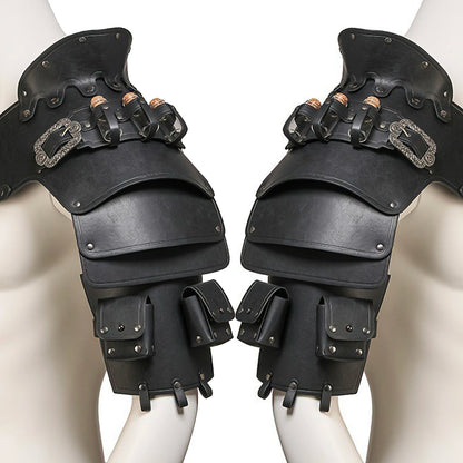 Mittelalterlicher Wikinger-Krieger, Ritter, Schulterpanzer, Gladiator, Piraten-Pauldrons, Steampunk, Vintage-Stil, PU-Leder, Spaulders, Cosplay-Kostüm So ist Leben