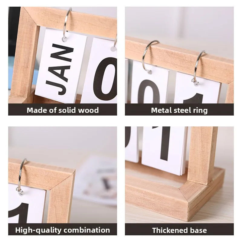 Holz Flip Kalender Perpetual Einfaches Design Home Study Dorm - So ist Leben