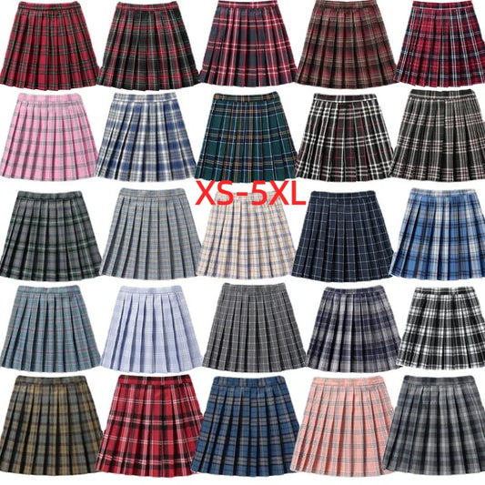 Sommer Frauen Hohe Taille Gefaltete Plaid Röcke Mini Tennis Rock Harajuku JK Japanische Schuluniform Kurze A-Line Mini Rock Mädchen So ist Leben