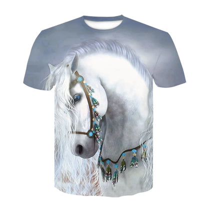 Neue 3d Tier T Hemd Männer Pferd Gedruckt Harajuku Casual Punk Rock Mode Streetwear O Neck Sportliche Atmungsaktive Leichte So ist Leben