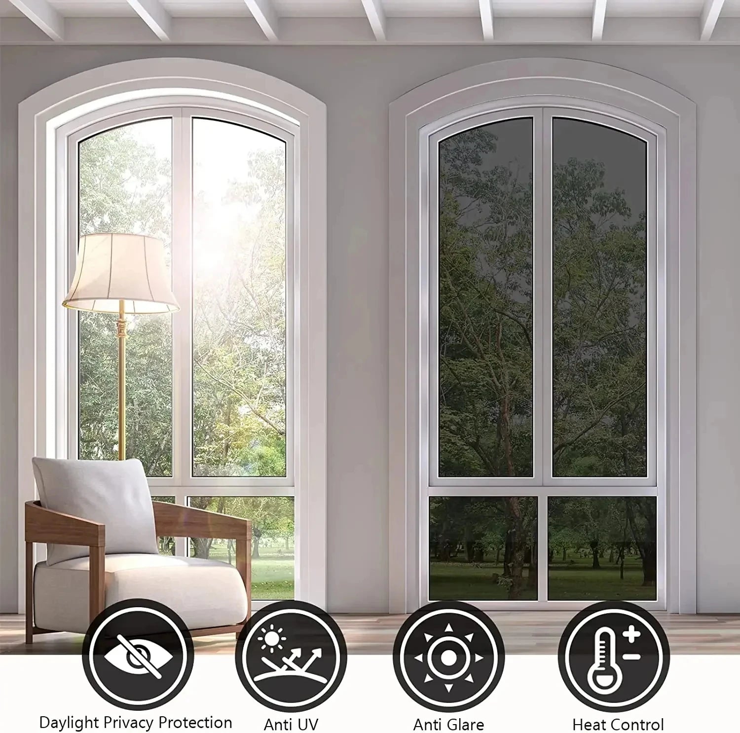 40-90CM Haus Fenster Privatsphäre Tönung Film Anti Look Glas Aufkleber Tag Einweg Spiegel Bildschirm Folie Vinyl UV Schutz Filme So ist Leben