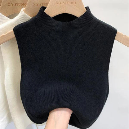 Frauen gestrickt Tank Top Sommer Herbst schlanken Pullover kurze ärmellose solide Frühling Herbst Pullover Pullover 2024 ärmellose Weste So ist Leben