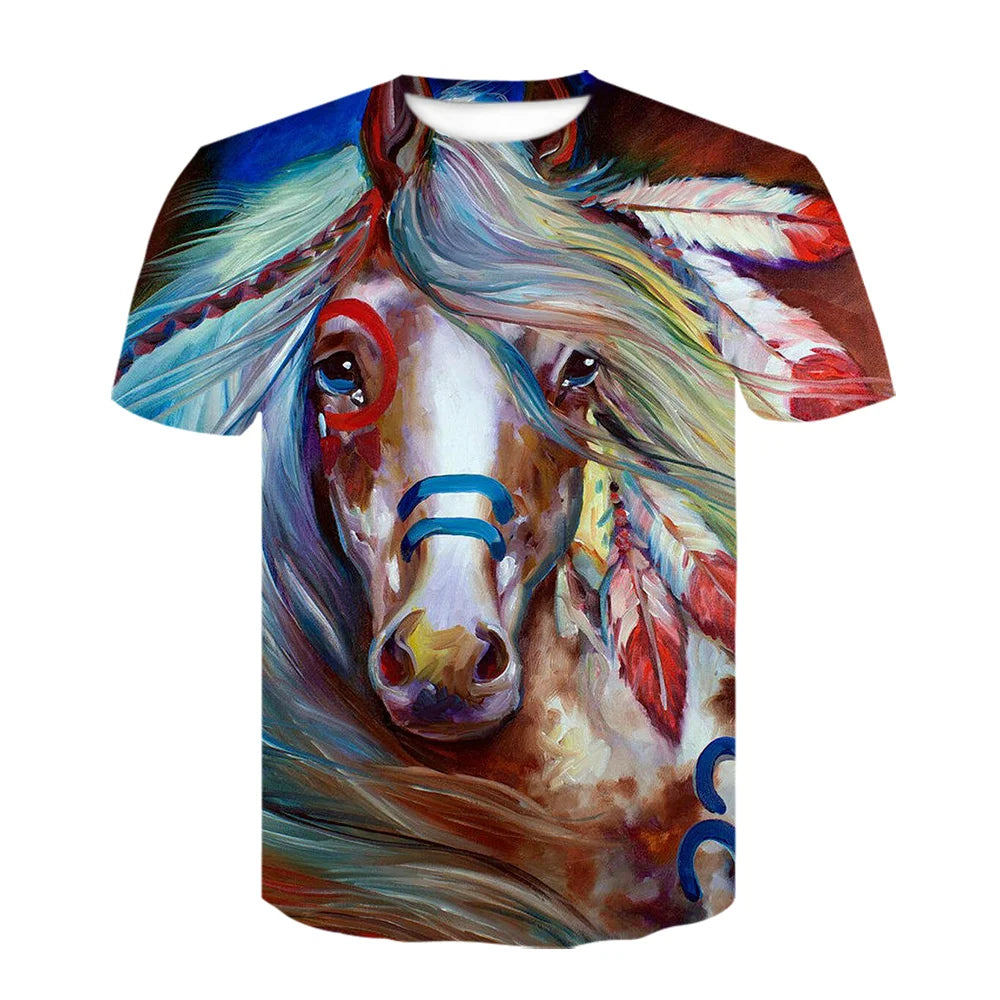 Neue 3d Tier T Hemd Männer Pferd Gedruckt Harajuku Casual Punk Rock Mode Streetwear O Neck Sportliche Atmungsaktive Leichte So ist Leben
