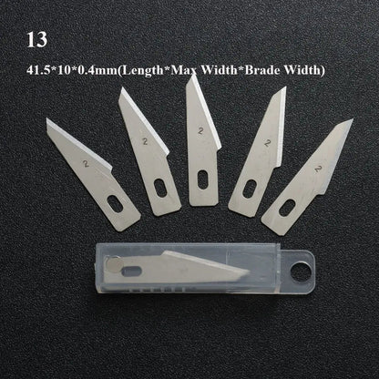10PCS Klingen Cutter Handwerk Holz Carving Messer Gravur Nicht-Slip Metall Skalpell Messer Teile Handy PCB Reparatur hand Werkzeuge So ist Leben