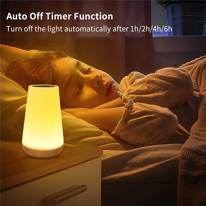 Nachtlicht mit 13 Farbwechseln, RGB-Fernbedienung, Touch-dimmbare Lampe, tragbare Tisch-Nachttischlampen, wiederaufladbare USB-Nachtlampe So ist Leben