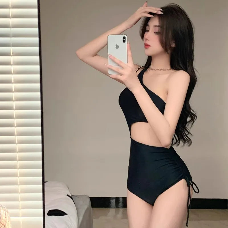 Aushöhlen Einteiliger Badeanzug Frauen Sommer Sexy One-Shoulder Beachwear Badeanzug Frauen Hot Spring Beach Resort Bademode So ist Leben