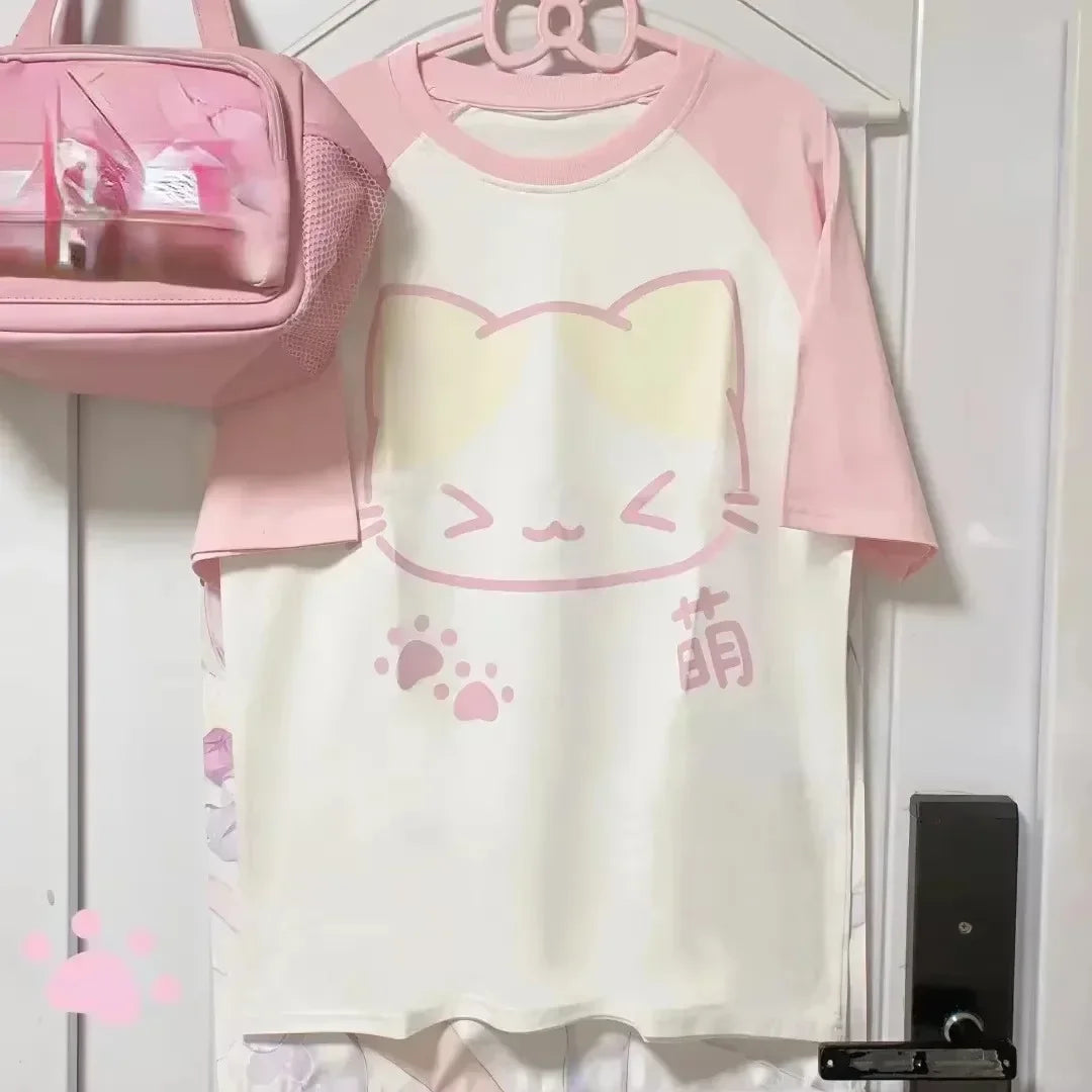 Japanisches Grunge Cartoon T‑Shirt für Frauen - So ist Leben