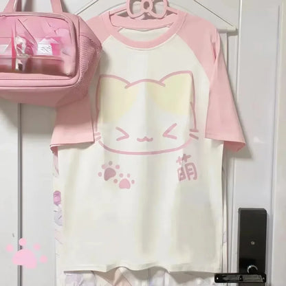 Japanisches Grunge Cartoon T‑Shirt für Frauen - So ist Leben