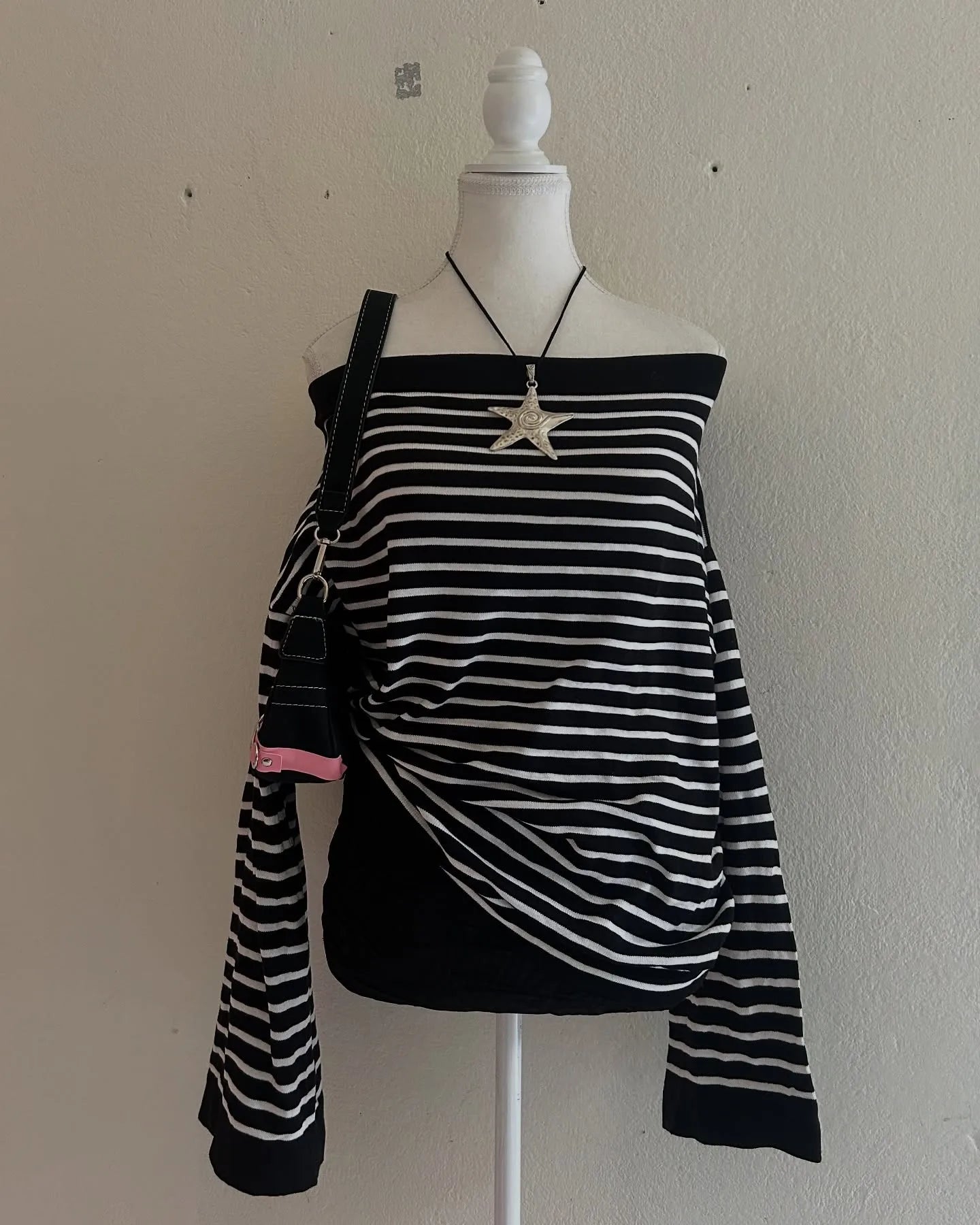 Spicy Girls Stripe Harajuku Y2k Langarm Top Streetwear Rock Goth Chic Crop Top Hip Hop Chic Langarm Pullover Mode Punk So ist Leben