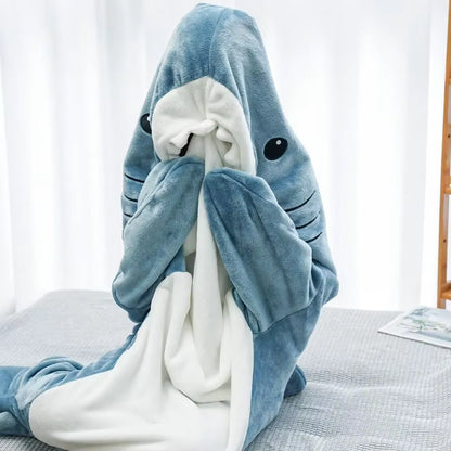 Shark Decken‑Hoodie – Warme Cartoon Homewear für Winter So ist Leben