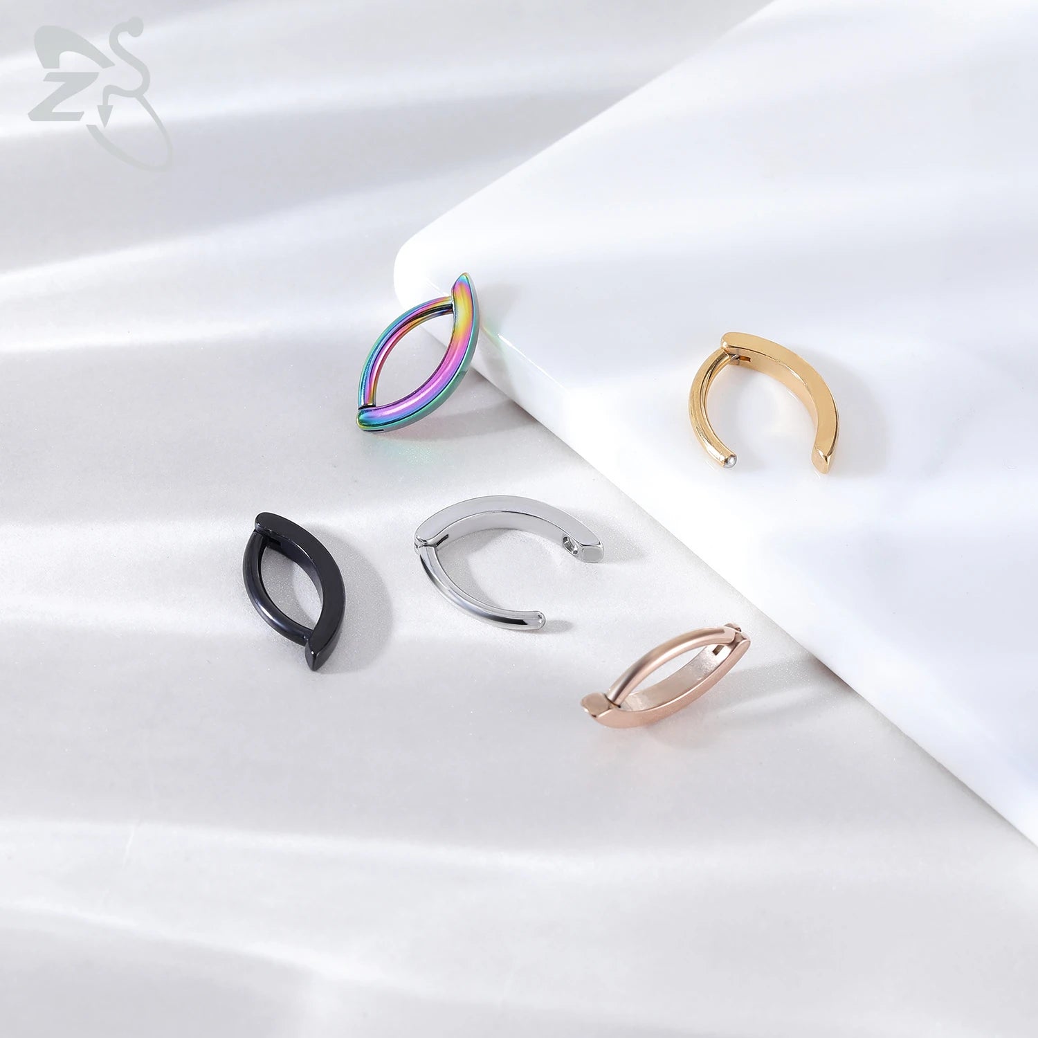 ZS 1 PC 14G/16G Edelstahl Clicker Bauchnabel Ring Frauen Gold Farbe Reverse gebogene Nabel Barbell Körper Schmuck 8/10/12 MM So ist Leben