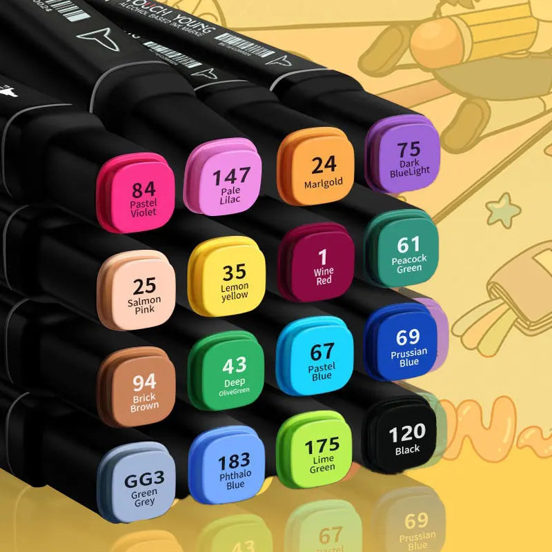 24-168 farbige Marker Stifte Set Manga Pinsel Stift Zeichnung Skizze Kawaii Kunst Schulbedarf Schreibwaren Farbe Schriftzug Marker So ist Leben
