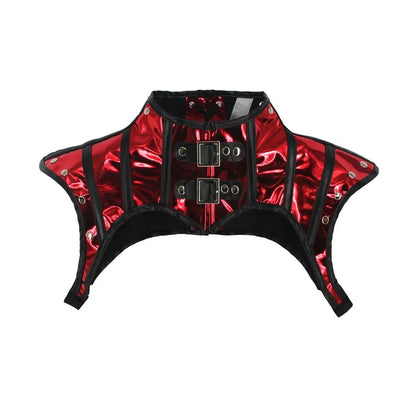 Gothic Punk Cosplay Schal High Neck Kordelzug Zurück Retro Schal Mittelalterlichen PU Leder Halloween Korsett Crop Top Kostüme So ist Leben