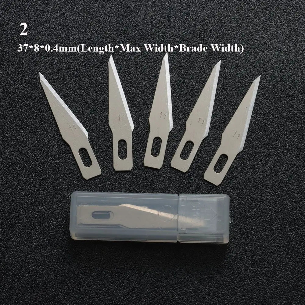 10PCS Klingen Cutter Handwerk Holz Carving Messer Gravur Nicht-Slip Metall Skalpell Messer Teile Handy PCB Reparatur hand Werkzeuge So ist Leben