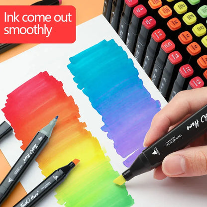 24-168 farbige Marker Stifte Set Manga Pinsel Stift Zeichnung Skizze Kawaii Kunst Schulbedarf Schreibwaren Farbe Schriftzug Marker So ist Leben