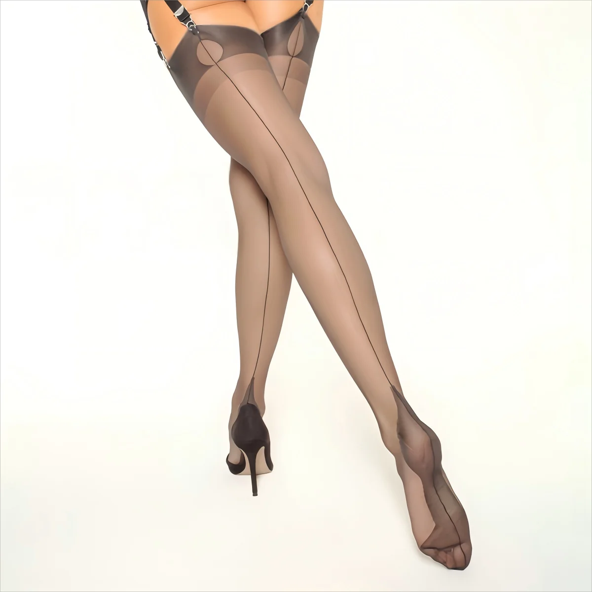 Luxuriöse, 80 % Oberschenkelstrümpfe aus Polyamid für Damen, 8 Denier, einfarbig, Strickstoff, Rückennaht, elegant und sexy So ist Leben