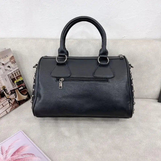 28gd Crossbody Bag Schädel Punk -Tasche Umhängetasche Freier PU -Tasche Niete Taschen für Teenager Mädchen So ist Leben