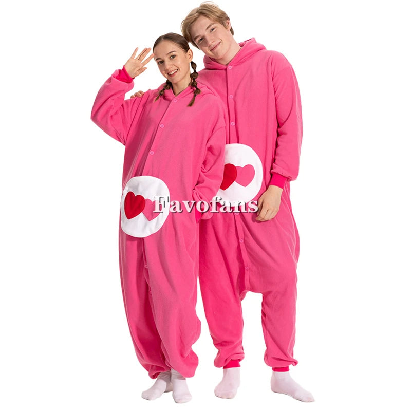Favofans Tier-Kigurumi für Erwachsene Frauen Bären-Onesies Pyjamas Halloween-Kostüme Cosplay-Jumpsuit Weihnachtsgeschenk So ist Leben