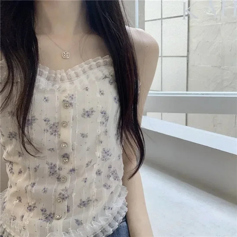 Florale Röhrenoberteile, französisches Holzohr-Saum-Unterhemd, atmungsaktive Spitzen-Tanktops für Damen, schöne Unterwäsche für den Sommer So ist Leben