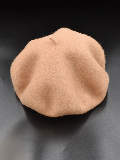 Neue Frauen schwarz rosa Berets Hut Mode Einfarbig Wolle Gestrickte Mit Damen Beanie Baskenmütze Hut Warme Herbst und winter Kappe So ist Leben