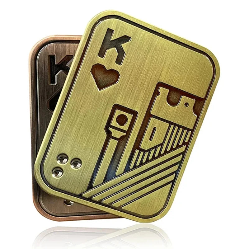 KK AA Fidget Slider Metall Schädel Push Slider Stress Relief Spielzeug Anti Stress EDC Top Spinning Poker Spielzeug Erwachsene Geschenke So ist Leben