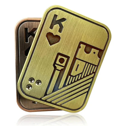 KK AA Fidget Slider Metall Schädel Push Slider Stress Relief Spielzeug Anti Stress EDC Top Spinning Poker Spielzeug Erwachsene Geschenke So ist Leben
