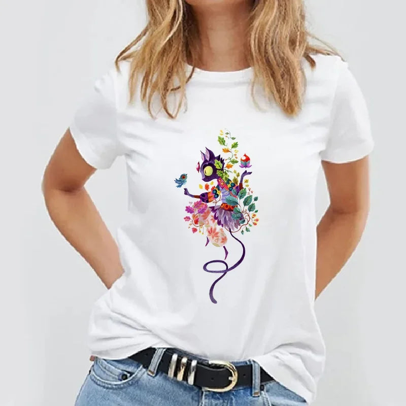 Lässiges Basic-T-Shirt mit schlichtem Design und Panda-Print - So ist Leben