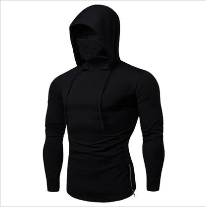 Lässige neue Mode Langarm Splice Große Maske Hoodies - So ist Leben