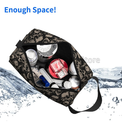 Gothic Frauen reisen Make-up Tasche Veranstalter Vintage Grunge Schädel Kosmetik tasche tragbare große wasserdichte Kultur beutel Zubehör So ist Leben