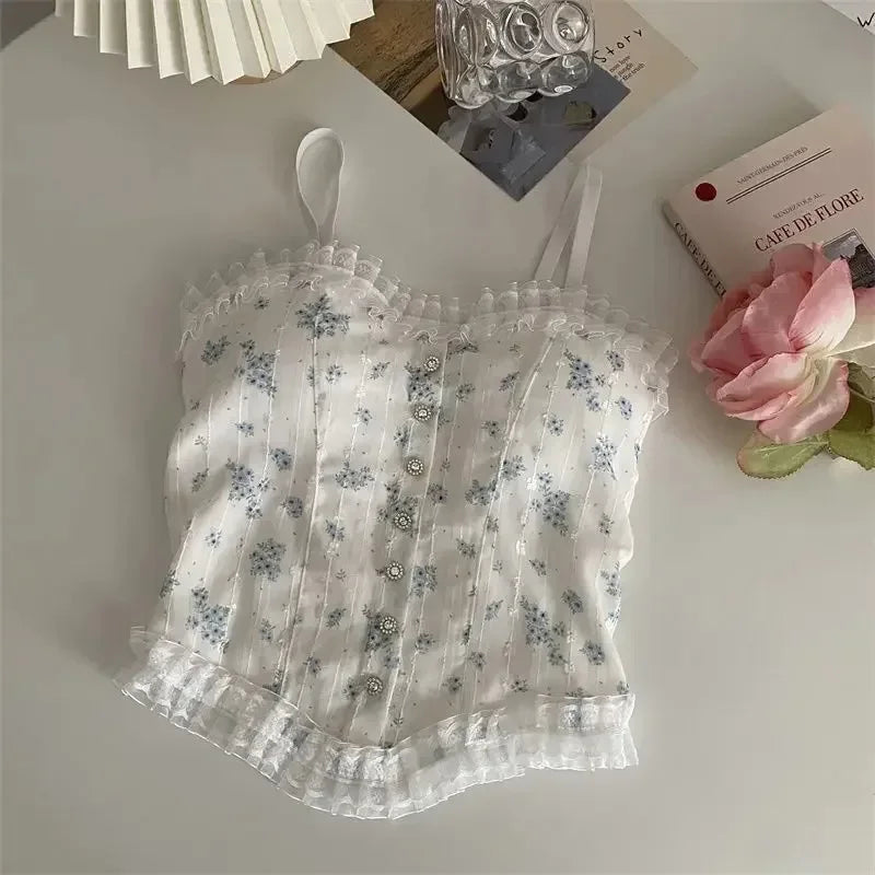 Florale Röhrenoberteile, französisches Holzohr-Saum-Unterhemd, atmungsaktive Spitzen-Tanktops für Damen, schöne Unterwäsche für den Sommer So ist Leben