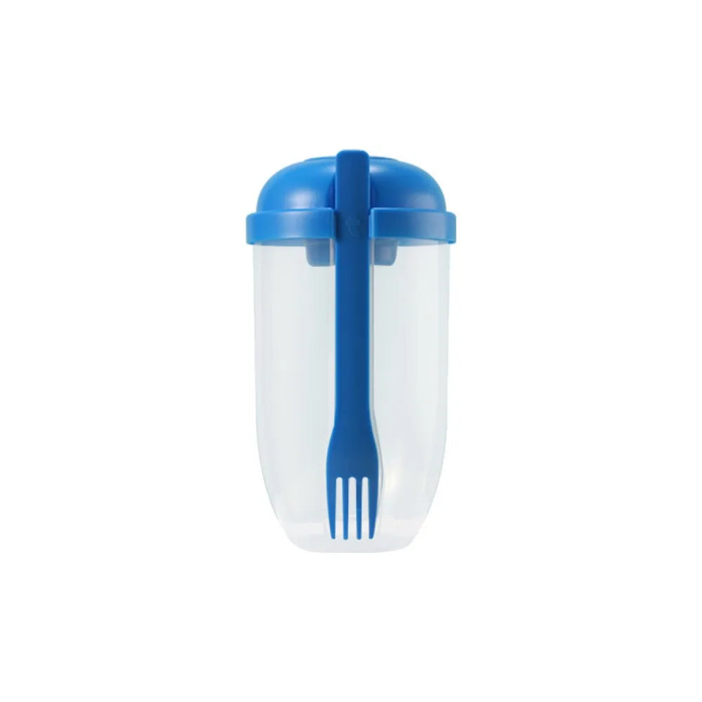 Auslaufsicherer Salatbecher mit Deckel, Gabel, tragbarer Salat-Shaker-Behälter, BPA-frei, zum Aufbewahren von Mahlzeiten, Frühstücks, Gemüse und Früchten So ist Leben