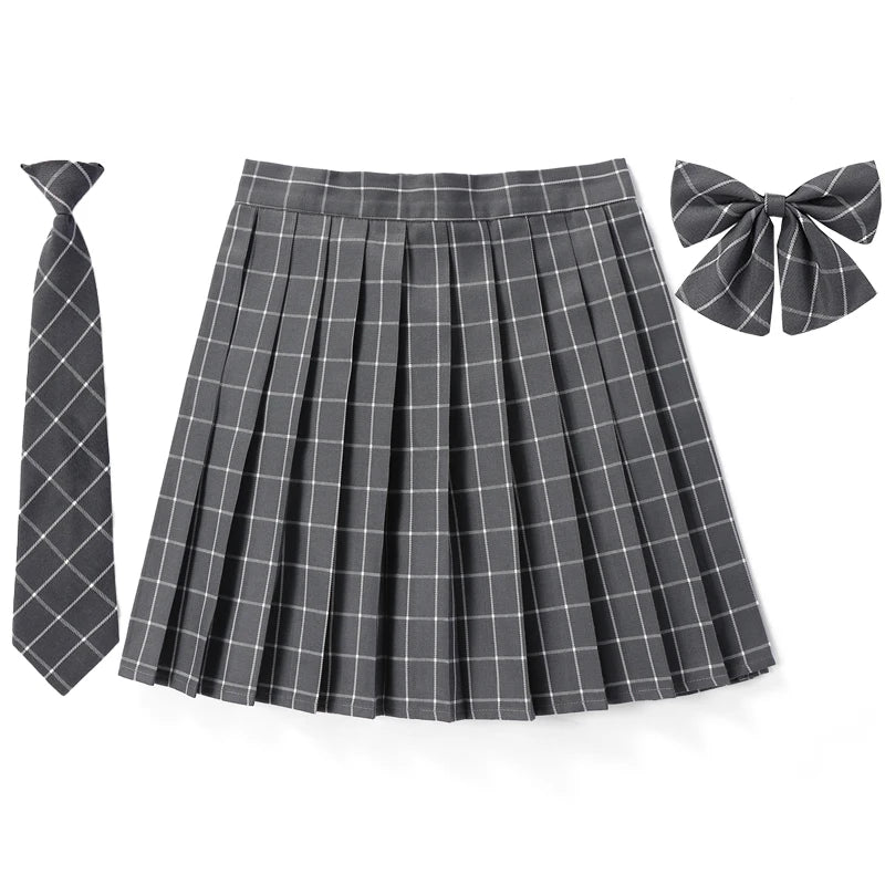 Frauen Hohe Taille Gefaltete Rock Plaid Krawatte Sommer Neue Harajuku Preppy Mini EINE Linie Japanische Schule Uniformen Mädchen Kawaii Rock So ist Leben