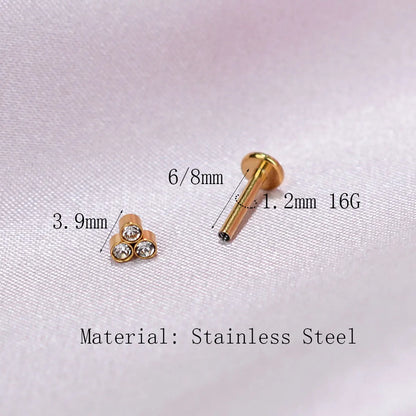 1 STÜCK Neuer Chirurgenstahl Winziger Zirkon Kristall Tragus Helix Piercing Labret Lippenbolzen Nasenring Innengewinde Niedlicher Körperschmuck So ist Leben