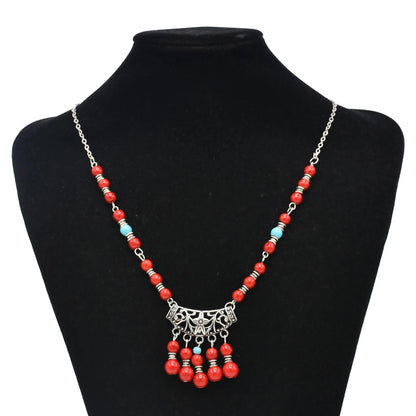 Türkei Bohemian Schwarz Blau Stein Ethnische Münze Quaste Halskette Türkische Gypsy Boho Strand Halsband Lätzchen Indien Halskette für Frauen Party So ist Leben