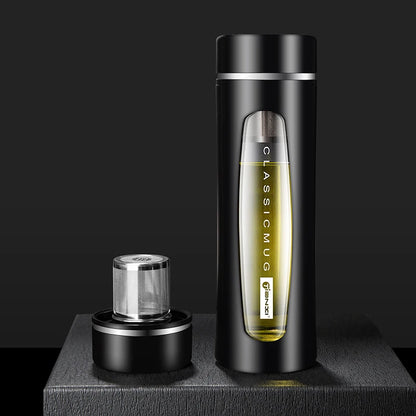 Doppelte Glas-Wasserflasche mit Deckel, tragbare Isolierung, Isolierung und Verbrühungsschutz, Teetasse, Mädchen, Kaffee, Milch, Saftbecher So ist Leben
