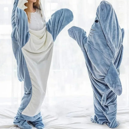 Shark Cosplay Onesie Pyjamas Flanell Lose Paar Erwachsene Camping Schlafsack Tragbare Decke Lustige Geschenke Pyjama Party Kostüm - So ist Leben