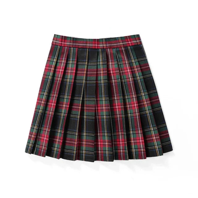 Sommer Frauen Hohe Taille Gefaltete Plaid Röcke Mini Tennis Rock Harajuku JK Japanische Schuluniform Kurze A-Line Mini Rock Mädchen So ist Leben