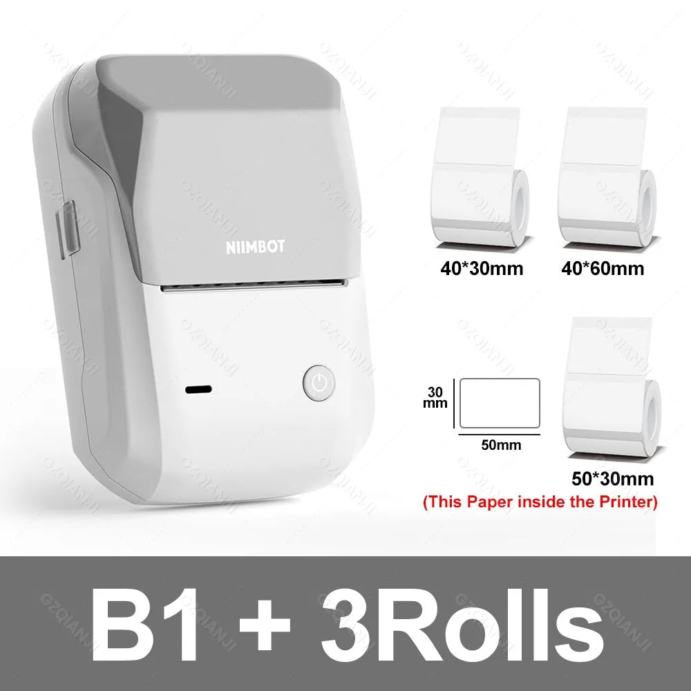 NIIMBOT B1 Tragbarer Thermodrucker mit Bändern, 5,1 cm, selbstklebende Etikettenmaschine, Mini-Bluetooth-Aufkleberhersteller, wasserdichte Etikettenrolle So ist Leben