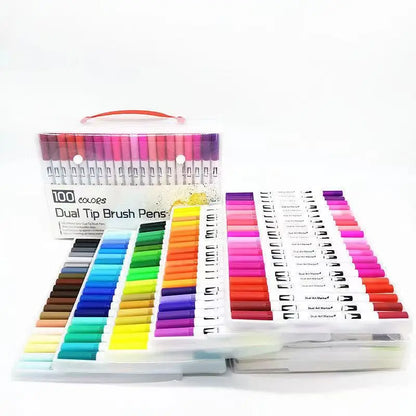 12/24/60/72/100/120 Farben Aquarell Kunst Marker Pinsel Stift Dual Tip Fin eliner Zeichnung für Kalligraphie Malerei Set Kunst zubehör So ist Leben