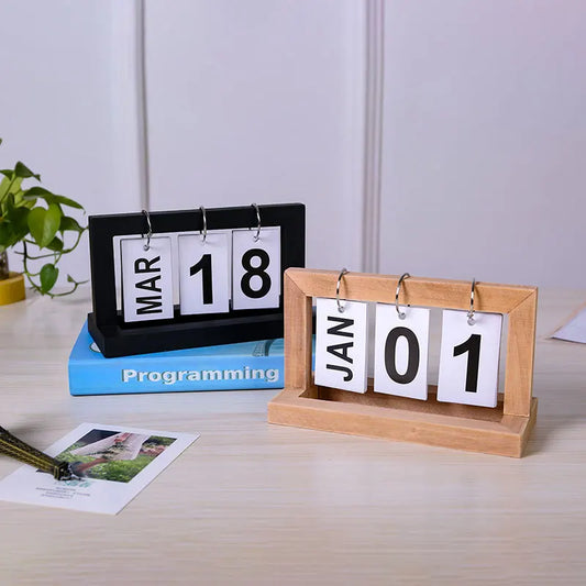 Holz Flip Kalender Perpetual Einfaches Design Home Study Dorm - So ist Leben
