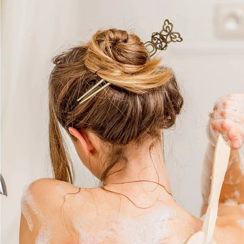 18 Stück/Packung Retro dekorative Haarnadel für Frauen, bronzefarben, Damen-Haarnadel So ist Leben
