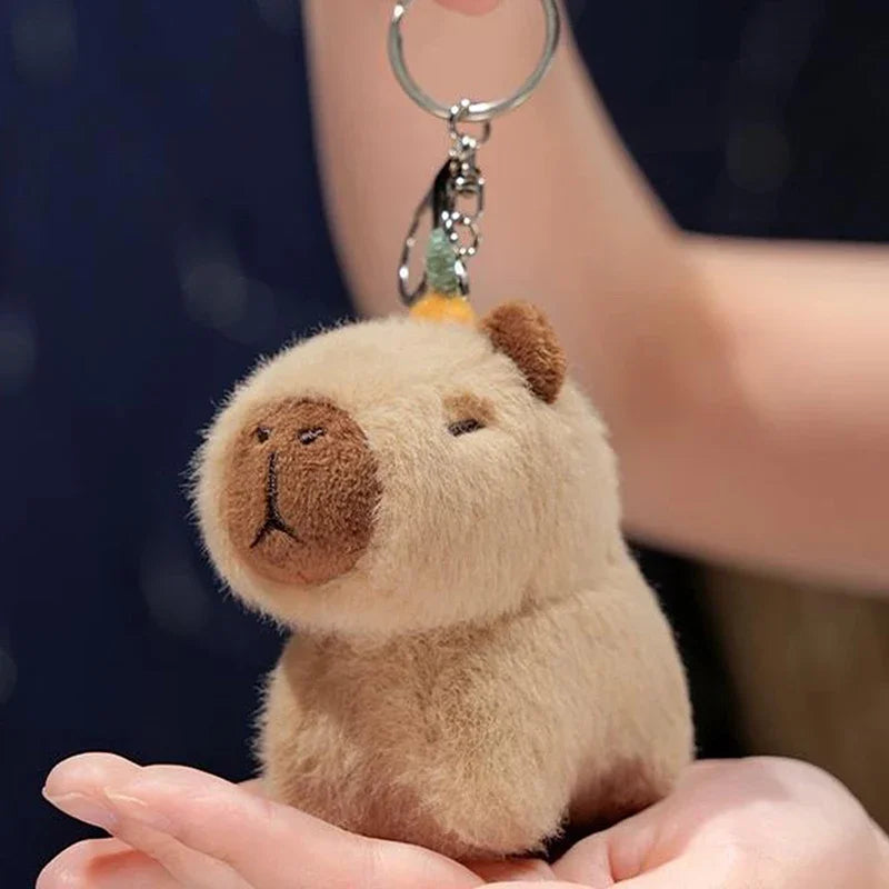 Capybara Plüschtier Anhänger Capybara Plüschtier Schlüsselanhänger Kawaii Tasche Schlüsselanhänger Niedlicher Hund Katze Puppen Autodekoration Weihnachtsgeschenk So ist Leben