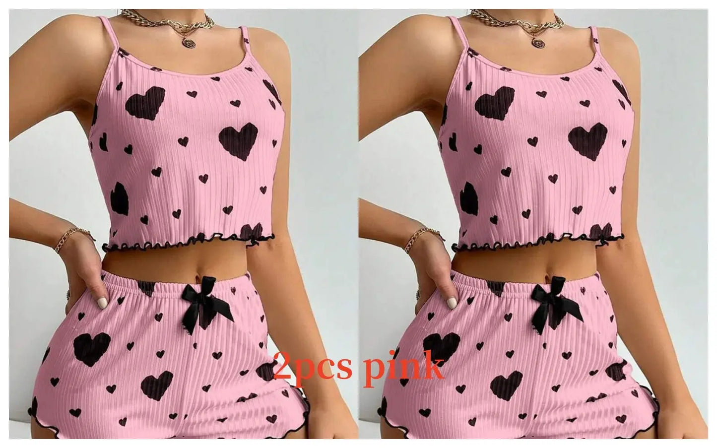 Lässige, weiche, kurze Nachtwäsche-Tanktops mit Liebesdruck - So ist Leben