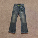 Paris Haute Couture Week Bootcut Jeans aus Bambus-Baumwolle mit verwaschenem Schlamm-Färbeeffekt und Micro-Flare-Schnitt im amerikanischen High-Street-Retro-Stil So ist Leben