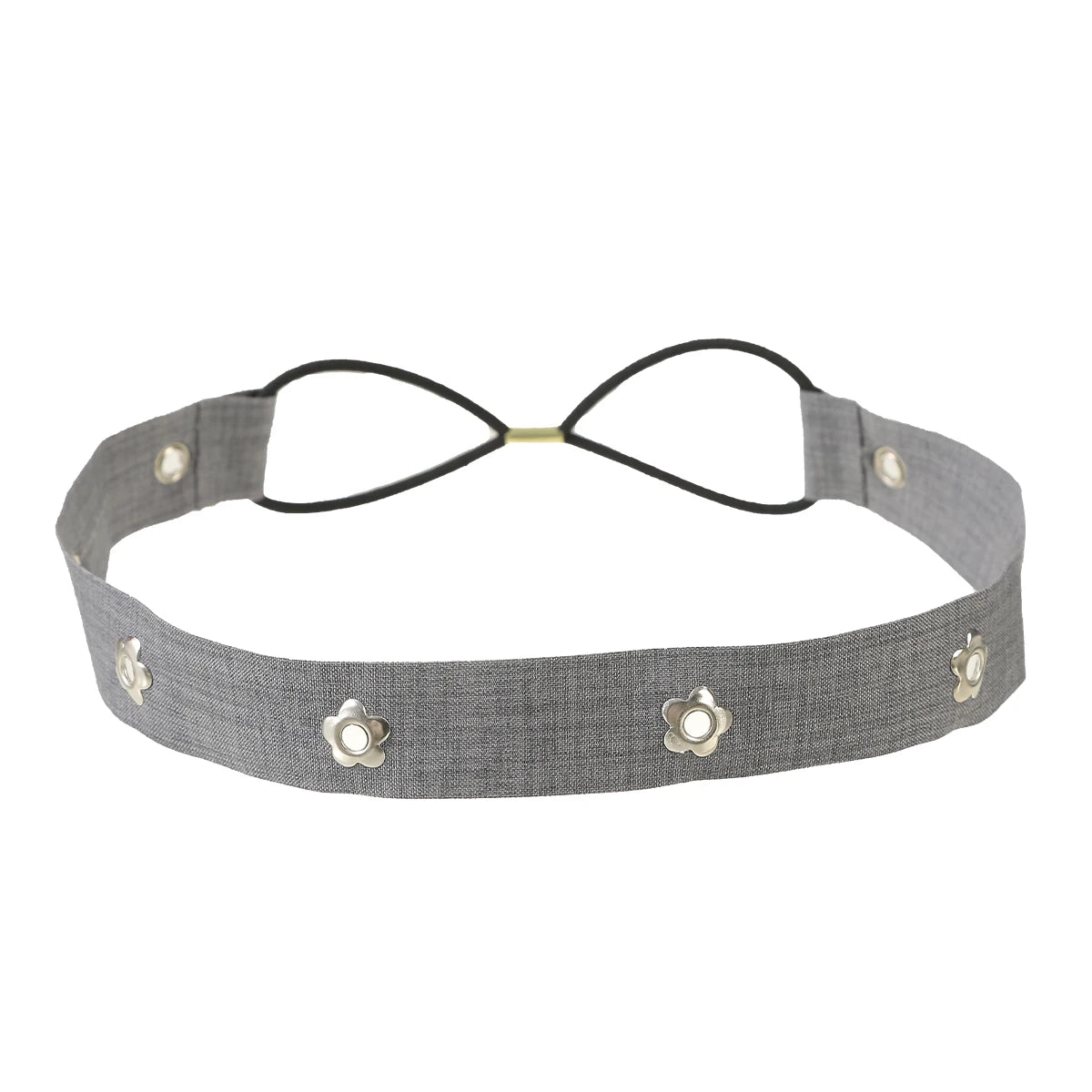 Punk Mädchen Stoff Hohl Elastisches Stirnband Metall Rock Personalisierte Hohl Ösen Haarband Casual Sport Stirnbänder Haar Zubehör So ist Leben