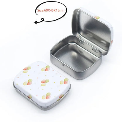 Neue quadratische Blech-Aufbewahrungsboxen Kleine Metall-Aufbewahrungsbox Silber Schmuck Schlüssel Münzen Metallbox Blechdose Hochzeit Süßigkeiten Aufbewahrungsdose So ist Leben